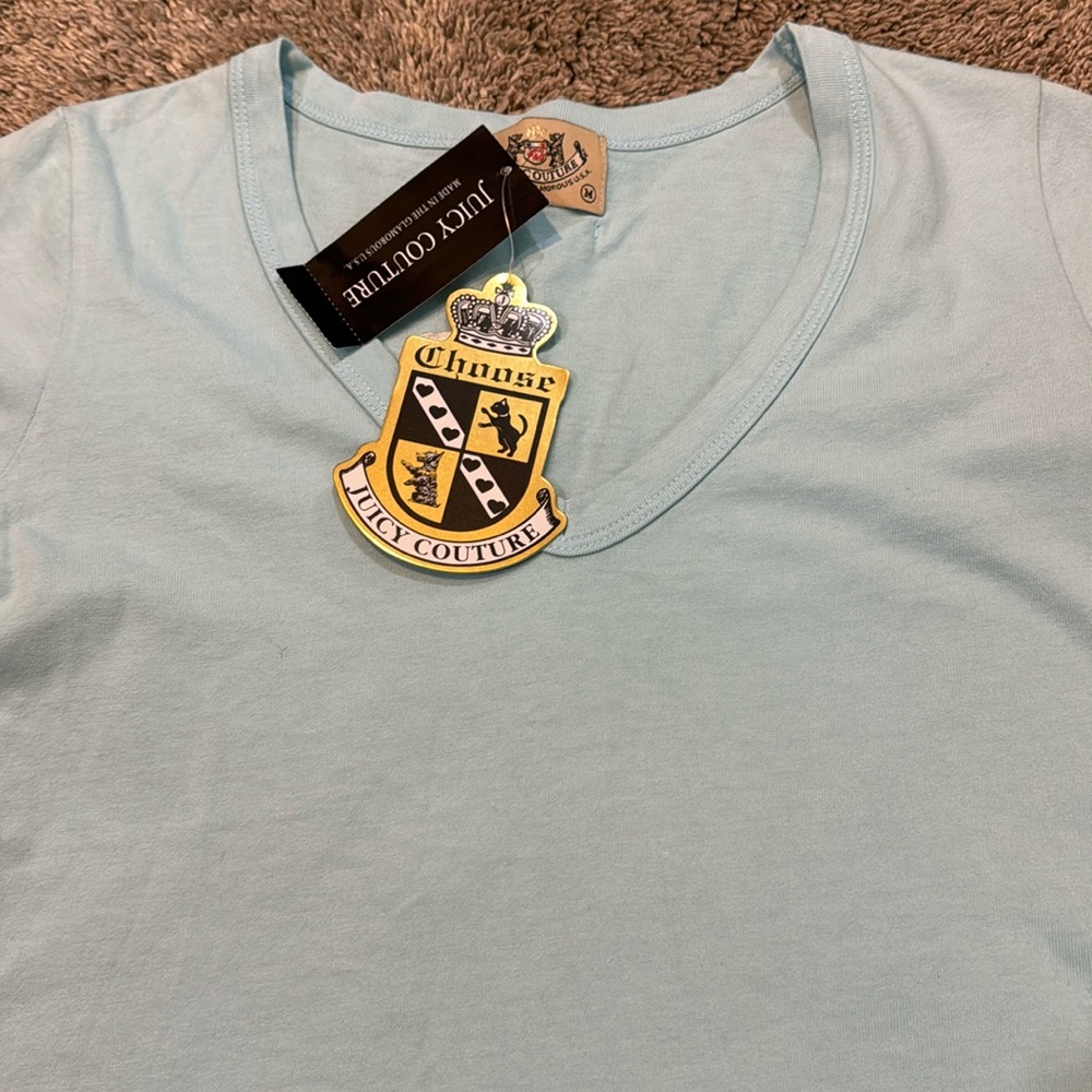 Juicy Couture light blue ss tee shirt, MED, NWT